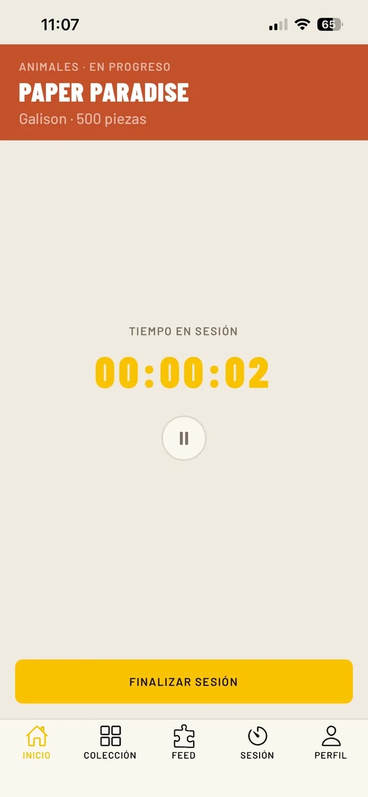 Session with stopwatch